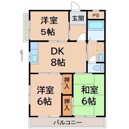 ハイツ紀ノ国の物件間取画像